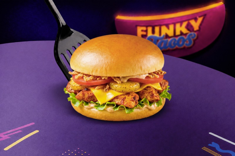 Burger poulet tikka