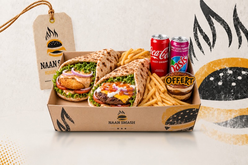 Le duo naan 2 frites dessert offert